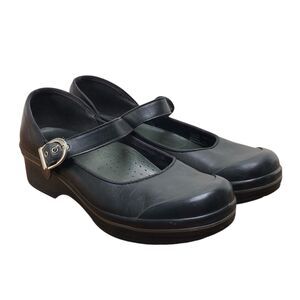Dansko Valerie Mary Jane Black Leather Buckle Shoes Size EU 40 US 9.5-10 (HF33)